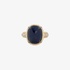 Sapphire cabochon ring with ice diamonds