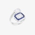 White gold sapphire ring with invisible setting