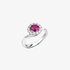 White gold ruby ring with diamonds