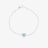 White gold eye bracelet with mother of pearl and diamonds
