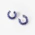 White gold side hoops with tanzanite and diamonds