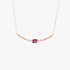 Pink gold thin necklace with a ruby center
