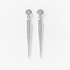 Long modern white gold earrings