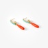 Long silver earrings with turquoise beads and coral