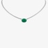 Diamond tennis necklace with an oval emerald