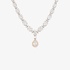 Pink gold tennis necklace with diamonds and a drop