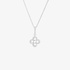 White gold outline cross with diamonds