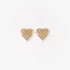 Gold heart shaped chain studs with diamonds