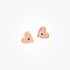 14K Yellow Gold Pink Heart Evil Eye Earrings with Diamonds & Blue Stones