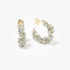 Fashionable gold plated earrings with synthetic stones