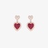 Hanging hearts with ruby and diamonds double wear