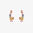 Pink gold crawler earrings with rainbow colored sapphires