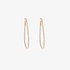 Pink gold pear shaped hoops with diamonds