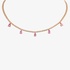 Pink gold necklace with diamonds and pink sapphire drops