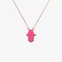 Netali Nissim silver mini hamsa necklace Fluo pink