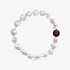 Pearl necklace with rodonite clasp