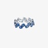 Βand ring with blue sapphires in white gold