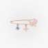 Gold stroller pin with pink enamel