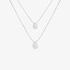 white gold double chain necklace with diamond drops