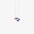 Tiny heart pendant with greek flag and tsarouhi