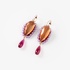 Fashionable earrings with semi precious stones and silver clasp