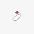 White gold ruby crossing ring