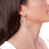 Gold round earrings with diamonds