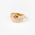 18K Yellow Gold Pink Sapphire & Diamond Crossover Ring