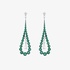 Long emerald earrings with poire diamonds
