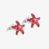 Red silver starfish cufflinks
