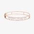 Pink gold bangle 'my love' bracelet with diamonds