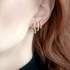 Pink gold  diamond multi hoop earrings