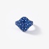 Blue sapphire pave ring with diamonds