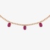 Pink gold tennis necklace with oval rubies