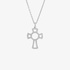 White gold cross outline pendant with diamonds