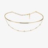Gold choker necklace with a chain and diamonds
