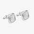 Silver square cufflinks with mother of pearl