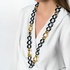 Onyx and gold plated silver chain necklace