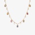 Pink gold rainbow charm necklace with diamonds
