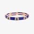 Impressive thin bangle lapis bracelet with emeralds and diamonds