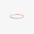 Thin pink gold band ring with diamonds