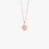 Dainty pink gold heart pendant with diamonds