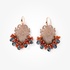 Fashionable earrings made of semi-precious stones and silver clasp