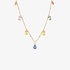 Fun thin gold necklace with fancy colored sapphires