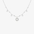 White gold necklace with diamond dangling charms
