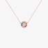 Pink gold pendant  with fancy colored sapphires