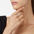 Ασημένιο δαχτυλίδι Chiara Ferragni σε σχήμα καρδιάς με λευκές πέτρες