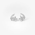 Small white gold hoops with diamond flowers