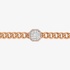 Pink gold chain bracelet with baguette diamonds