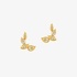 Gold Set Fancy Yellow Diamonds multi cut stud earrings